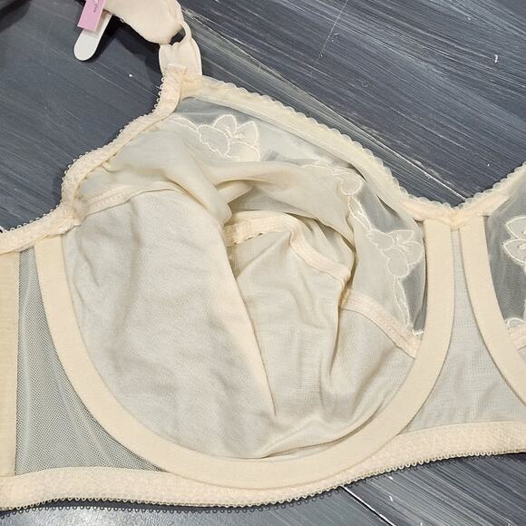 Bali 0180 Underwire Bra 38D Flower Bali‎ 2 Ply Full Coverage Cream - Picture 10 of 10